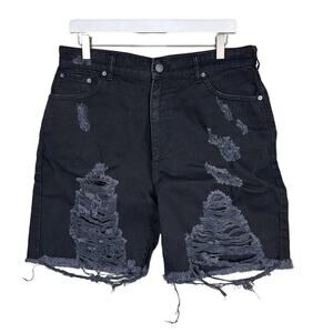 SER.O.YA Mens Jack Vintage Cutoff Shorts in Black NWT Size 28